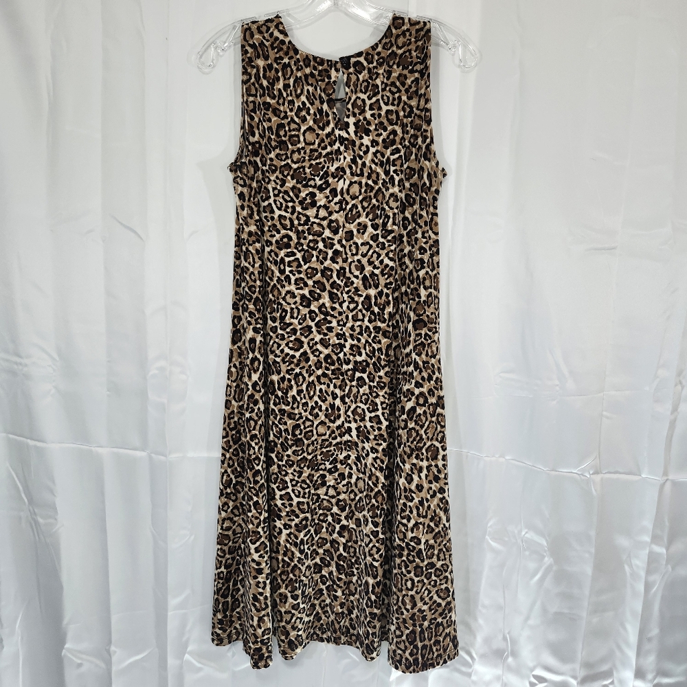 Susan Graver Size Small Leopard Print Sleeveless Dress - Picture 2 of 7